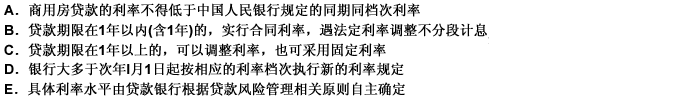 以下关于商用房贷款利率说法正确的是（）。 