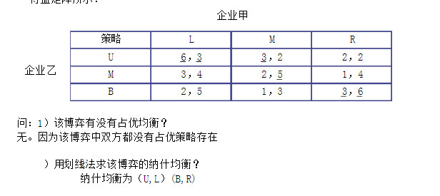 企业甲和企业乙都是彩电制造商，它们都可以选择生产低档产品或高档产品，但两企业在选择时都不知道对方的选