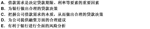 借款需求分析的意义有（）。 