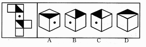 右边的盒子不能由左边给定的图形做成的一个是（)。右边的盒子不能由左边给定的图形做成的一个是()。请帮