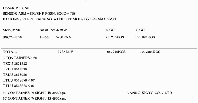 （一) 资料1 （二) 资料2 预录入编号：108012543 收货人：深圳通惠一开利空调设备有限公