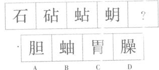 從所給的四個詵項(xiàng)中．選擇最合適的一個填入問號處，使之呈現(xiàn)一定的規(guī)律性。  請幫忙給出正確答案和分析，