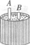 如图，A、B两根铁棒直立于桶底水平的木桶中，在桶中加入水后，A露出水面的长度是它的1／3，B露出水面