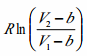 由dG=-sdT+Vdp，当一气体符合p=RT/(V-b)的状态方程，从V1等温可逆膨胀到V2，则该