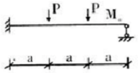 图示等截面梁的截面极限弯矩为Mu，极限荷载Pu=______。图示等截面梁的截面极限弯矩为Mu，极限