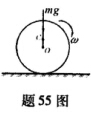 偏心轮质量为m，半径为R，圆心（形心)为O，偏心距OC=e，对质心C的回转半径为P，轮子沿水平面作纯