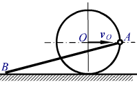 图示机构，轮O沿水平面作纯滚动，图示位置轮心O的速度vO=1m／s，O轮的半径R=1m，OA=2R=