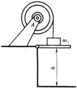 如题12－8图所示，为求半径R＝0.5m的飞轮对于通过其重心轴A的转动惯量，在飞轮上绕以细绳，绳的末