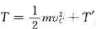 在惯性系中，质点系的动能为。其中m为质点系总质量，vc为质心速度，T&#39;为质点系相对于质心坐标