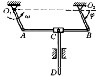 图8－24（a)所示铰接四边形机构中，O1A=O2B=100mm，又O1O2=AB，杆O1A以等角速