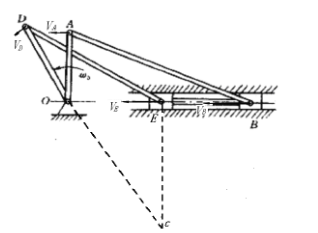 图9－16所示双曲柄连杆机构的滑块B和E用杆BE连接。主动曲柄OA和从动曲柄OD都绕O轴转动。主动曲