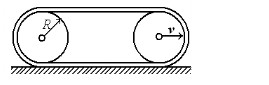 图13－10所示坦克的履带质量为m，两个车轮的质量均为m1。车轮可视为均质圆盘，半径为R，两车轮轴间
