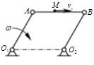 平行四边形机构如图所示。曲柄O1A以匀角速度ω绕O1轴转动。动点M沿AB杆运动的相对速度为vr。若将