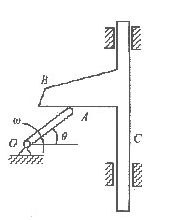 图14－20（a)所示曲柄OA质量为m1，长为r，以等角速度ω绕水平轴O逆时针方向转动。曲柄的A端推