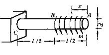 阶梯圆轴AB如图所示。已知扭转力偶mx=1kN·m，直径d1=50mm，d2=100mm，长l=15