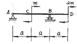 图示梁CB段的剪力、弯矩方程为Q（x)=－3m／（2a)，，其相应的适用区间分别为______。  