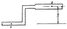 管路由不同直径的两管前后相接所构成，小管直径dA=0.2m，大管直径dB=0.4m。水在管中流动时，