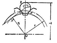 下图所示为一渐开线变位齿轮，其模数m=5mm，压力角α=20°，齿数z=24，变位系数x=0.05。