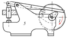 如题图所示一冲床传动机构的设计方案。设计者的意图是通过与凸轮固联的齿轮1带动凸轮2旋转后，推动摆杆3