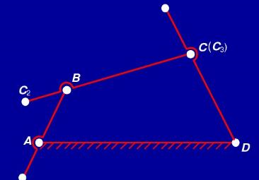 在图（a)所示的铰链四杆机构中，各构件长度lAB=100mm，lBC=400mm，lCD=200mm