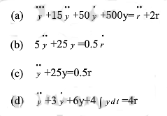 已知系统的动力学方程如下，试写出它们的传递函数Y（s)／R（s)。已知系统的动力学方程如下，试写出它