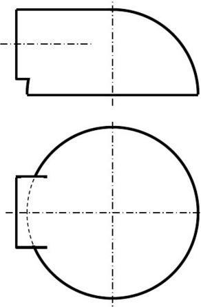 已知：圆柱体与半球体相贯（见题3－7图)。  求作：相贯线的投影。已知：圆柱体与半球体相贯(见题3-