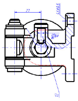读螺旋压紧机构装配图（图Ⅳ－4)  （1) 工作原理  用扳手旋动套筒螺母11，丝杆5因导向销12的