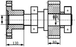 图所示减速器的低速轴与凸缘联轴器及圆柱齿轮之间分别有键连接。已知轴传递的转矩T=1000N·m，齿轮