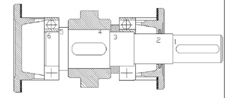 有一直齿圆柱齿轮减速器输入轴轴系部件结构如下图所示。    已知：轴系采用两端固定支承；轴承采用油脂