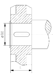 某试验台的输出轴端装一卷筒，该处轴的直径d=14mm，选用A型平键连接，其中b=4mm，L=18mm