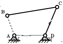 图所示铰链四杆机构中，各杆长度为b=50 mm，c=35mm，d=30mm，且AD为机架。试判断：图