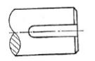 下图所示轴的端部键槽，加工方法通常采用(   )。    A．在插床上用插刀进行插削    B．在牛