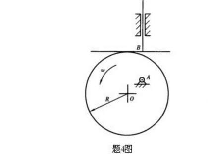 已知图所示的直动平底推杆盘形凸轮机构，凸轮为R=30mm的偏心圆盘，偏心距LAO=20mm。试求：已