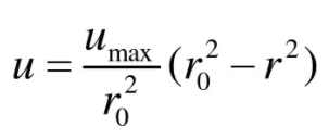 如图所示，半径为r0的圆管中液流流速为轴对称分布，其分布函数为，u为距管轴中心为r处流速，umax为