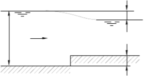 矩形断面的平底渠道，宽度B=2.7m，渠底在某断面处抬高0.5m，已知该断面上游水深为2m，下游水面