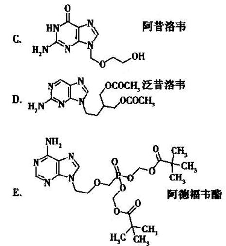 含缬氨酸结构的前体药物是A.AB.BC.CD.DE.E含缬氨酸结构的前体药物是A.AB.BC.CD.