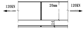 验算如图所示两角钢拼接的普通C级螺栓连接，角钢，拼接角钢采用与构件相同截面的单剪连接，材料用Q235