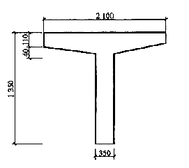 已知简支梁的计算跨径L=12.6m，两主梁中心距为2.1m，其截面尺寸如附图1－1所示。混凝土为C3