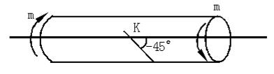 直径为d的实心圆轴受外力偶矩m作用发生扭转变形，今测得圆轴外表面k点处沿与轴线成－45°方向的线应变