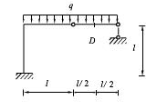求图示刚架中D点的竖向位移。EI=常数。    
