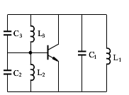 图题4.5所示为有L1与C1、L2与C2、L3与C3三回路的振荡器的等效电路，设有以下6种情况：  