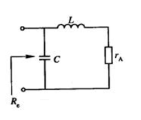 图题3.15所示是谐振功率放大器的L型输出回路。已知天线电阻rA=50Ω，线圈的空载品质因数Q0=1