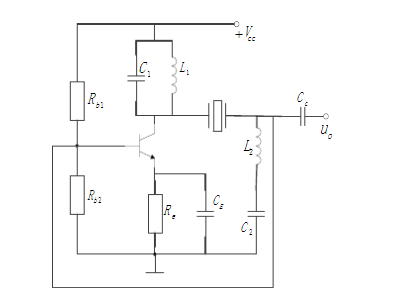 晶体振荡电路如图题4.18所示。试画出该电路的交流通路；若f1为L1和C1的并联回路的谐振频率，f2