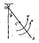 图示质量为m，长为l的均质杆0A绕0轴在铅垂平面内作定轴转动。已知某瞬时杆的角 速度为ω，角加速度为