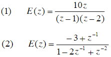 分别用部分分式法和长除法求下列函数的z反变换。