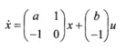 试求： （1)由能控性矩阵构造变换=Px，将状态方程化为能控标准型： （2)求使系统能控的参数a，b