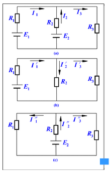 如图3－8（a)所示电路，已知E1 = 17 V，E2 = 17 V，R1 = 2 ，R2 = 1