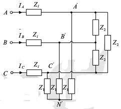 图所示对称三相电路中，已知线电压，星形连接的负载阻抗，求线电流。图所示对称三相电路中，已知线电压，星