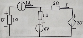 试用叠加定理求图（a)所示电路中的电流I。试用叠加定理求图(a)所示电路中的电流I。