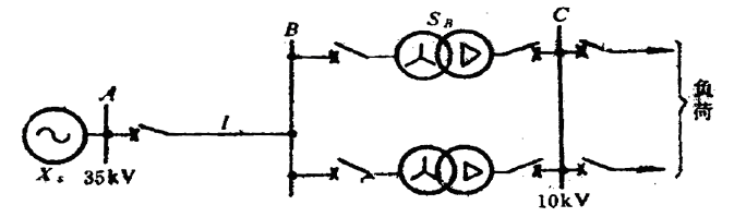 如图2－13所示，35kV中性点不接地电网中变电所A母线引出线AB上装设三段式电流保护，保护采用两相